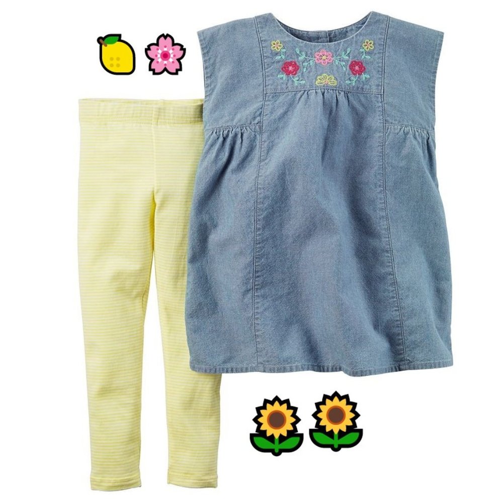 Carter's Baby Girl's 2-Piece Playwear Denim Set